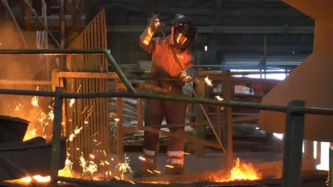 Saint-Gobain PAM UK Worker at Holwell factory in Melton Mowbray