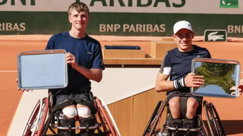 Frank Molter for the LTA Ruben and his tennis doubles partner in their wheelchairs