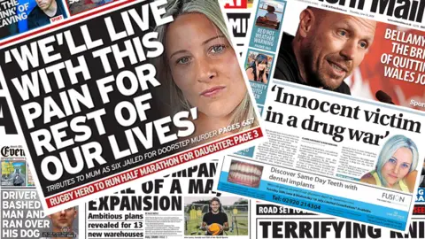 A pile of Wales' newspapers