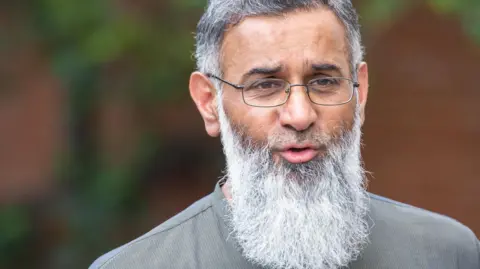 PA A close up head shot of Anjem Choudary when he was speaking to the media in 2021