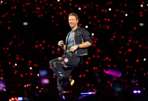 WireImage via Getty images Chris Martin of Coldplay performs onstage during a concert at Wembley Stadium on August 22, 2025 in London, England. 