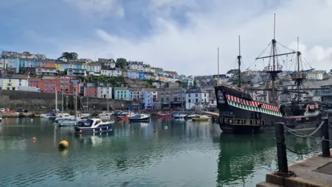 A shot across the harbour at Brixham, where thousands of properties were issued with boil water notices after South West Water confirm traces of cryptosporidium in the water supply