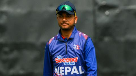 Sandeep Lamichhane in Nepal match kit