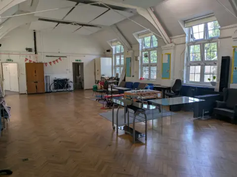 David Hale A classrooms at the school that has been converted into living space