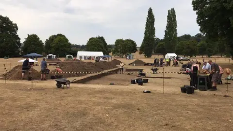 Will Bowden The Roman Venta Icenorum dig site in Caistor being excavated by local people and archaeologists