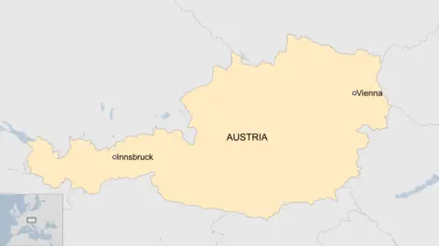 A map of Austria showing locations of Innsbruck and Vienna.