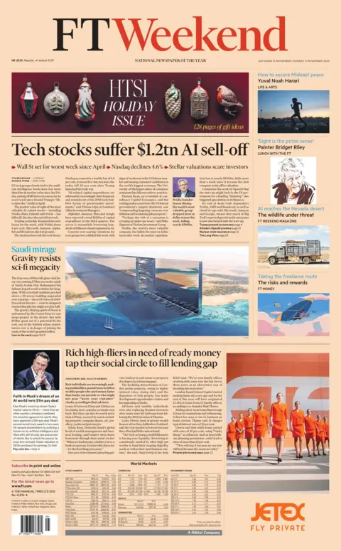 "Tech stocks suffer $1.2tn Al sell-off," reads the headline on the front page of the Financial Times