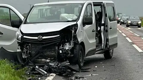 Nxt Gen Silver van in car crash