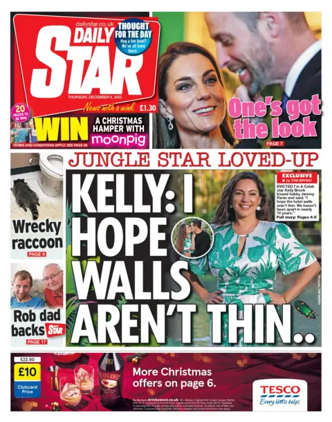  I hope walls aren't thin" reads the headline on the front page of the Daily Star.
