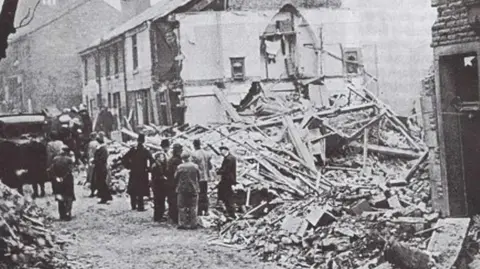 V1 bomb damage in Tottington