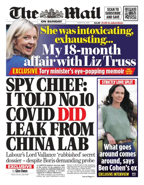  I told No10 Covid did leak from China lab, reads the front of the Mail on Sunday 