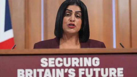 PA Media Lord Chancellor and Justice Secretary Shabana Mahmood, in the No 9 Downing Street Media Briefing Room.