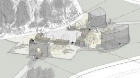 Hull Maritime An artist's impression of the new South Blockhouse attraction, featuring mesh sculptures and raised platforms. 