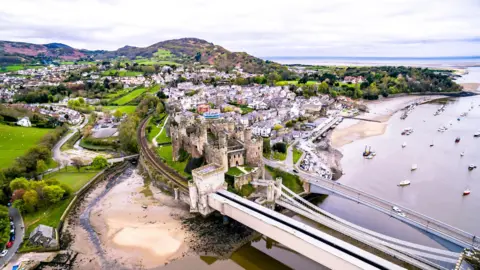 Getty Images Aerial view of Conwy, including the castle. 