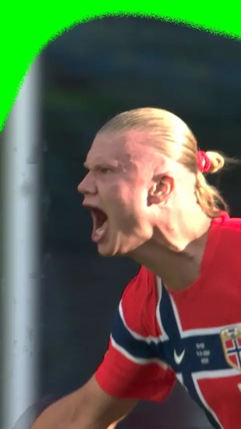 Erling Haaland shouts