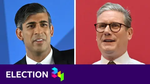 BBC BBC image of Rishi Sunak and Sir Keir Starmer