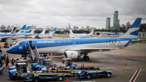 Reuters Aerolineas Argentinas plane on the tarmac in Buenos Aires