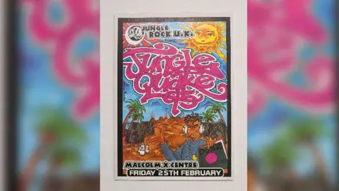 Jungle Quake 95 A poster for a jungle event is pictured