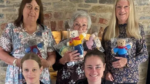 PCs Justine Lane and PC Alex Prentice with craft club members 