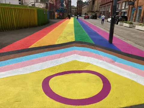 Glasgow City Council pride flag mural