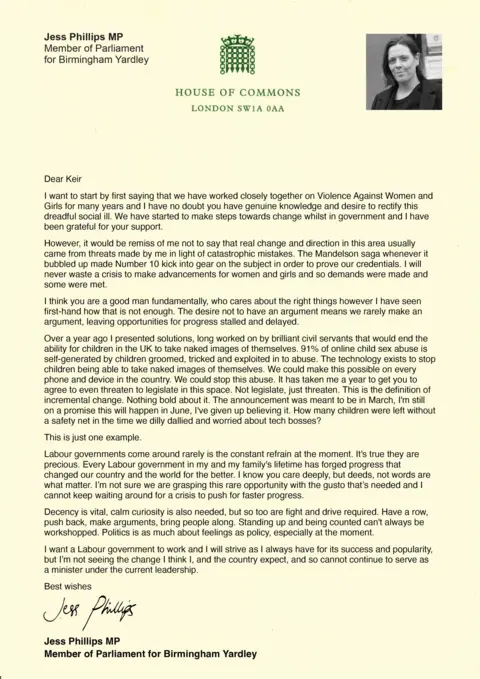  Jess Phillips's resignation letter in full