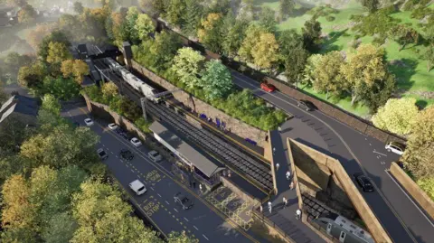 NetworkRail A bird's eye view of plans to remodel Greenfield station 