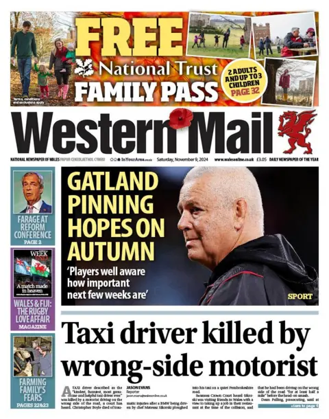 Western Mail The front page of the Western Mail