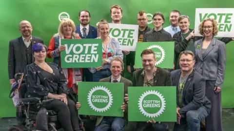 PA Images Scottish Green members at campaign launch