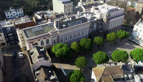Government building in St Helier aerial