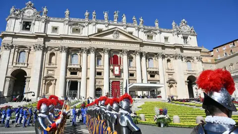 Getty Images Easter Mass as part of the Holy Week celebrations, at St Peter's square in the Vatican 
