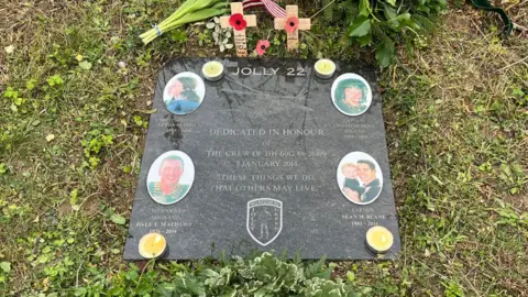 Nicola Haseler/BBC Memorial to the air crew killed in January 2014, Cley