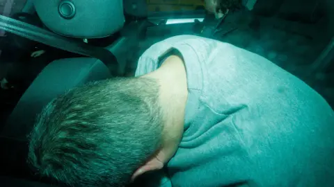 PA Media Connor Pollock arriving at Downpatrick Magistrates' Court 