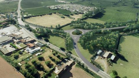 CGI image of Banwell bypass 