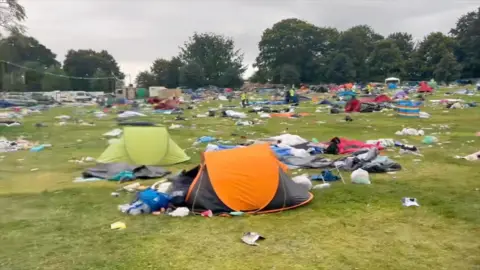 Tents left behind after Leeds Festival