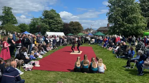 A display taking place as part of the celebrations for eightieth anniversary of V-E Day in Godstone, Surrey.