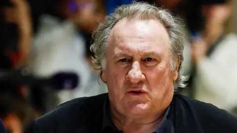 French actor Gerard Depardieu as he appears for a day of his trial