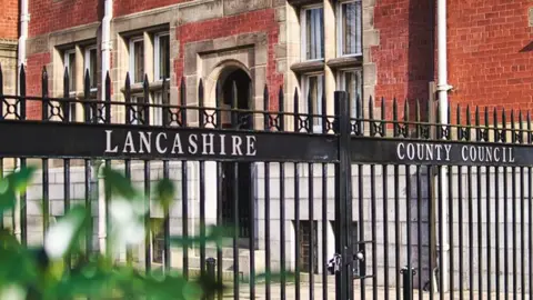 LCC Lancashire County Council gates
