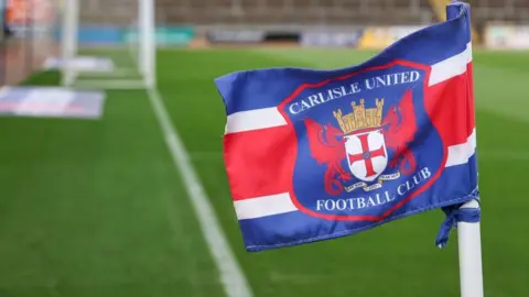 A Carlisle United corner flag 