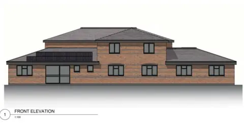 NHS Nottingham and Nottinghamshire An architect’s drawing showing the proposed elevations of the Gamston Medical Centre following the extension is attached to this email.