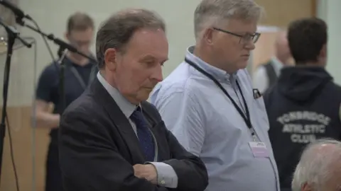 Roger Gough looking forlorn at his election count in Kent.