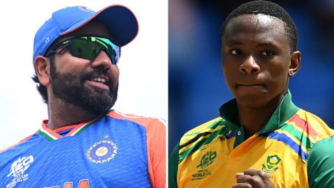 Rohit Sharma and Kagiso Rabada in a split picture