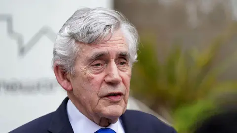 Close crop of Gordon Brown outdoors