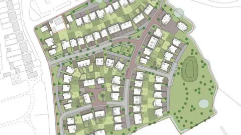 Story Homes Blueprint of plans for 111 homes at West End Farm.