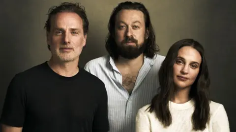 Jason Bell Left to right: Andrew Lincoln, Simon Stone and Alicia Vikander