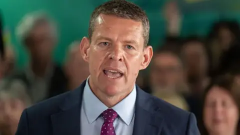 Rhun ap Iorwerth speaking after winning his seat