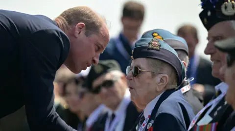 EPA-EFE/REX/SHUTTERSTOCK Prince William meeting a D-Day veteran