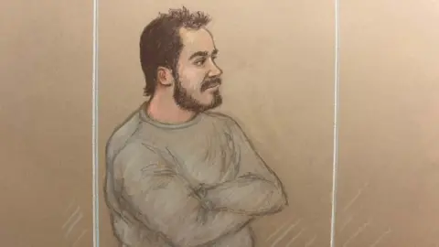 Court sketch of suspect Joshua Kerry