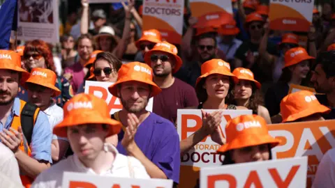 PA Media Junior doctors protesting