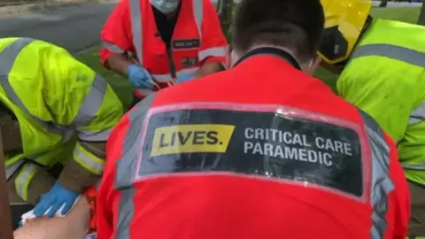 BBC A group of medical responders