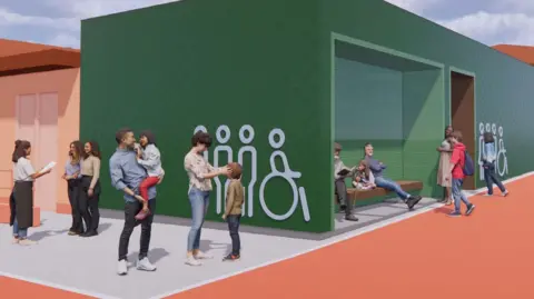 Greig & Stephenson Architects An artist's impression of the renovated toilet block at the market